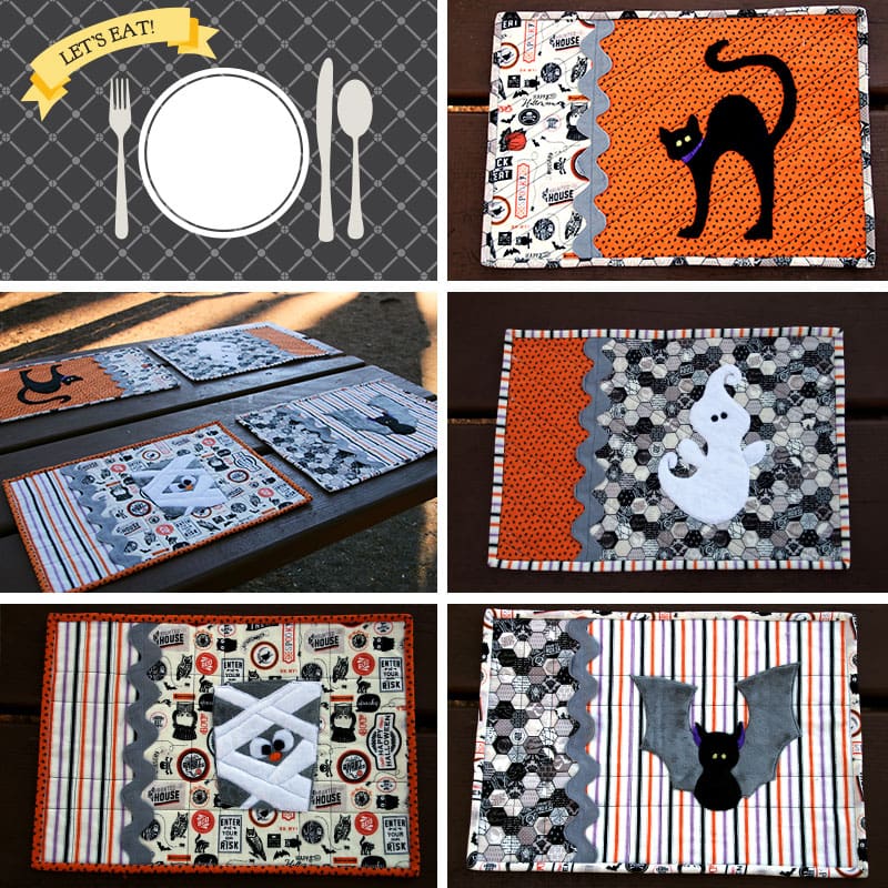 halloween placemats with appliques